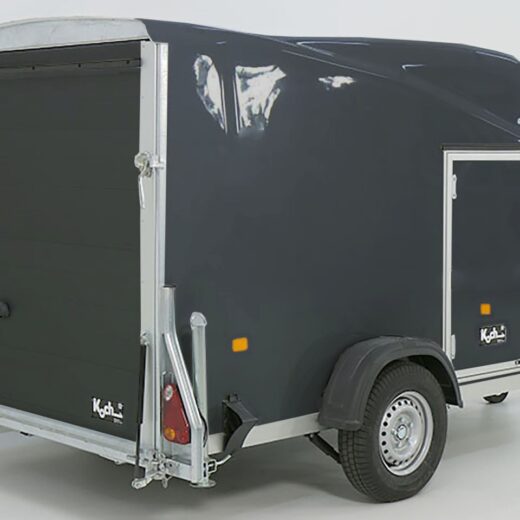 Debon Kofferanhänger Cargo 1300 Vollpoly 150x290cm H:160cm, Tür, grau