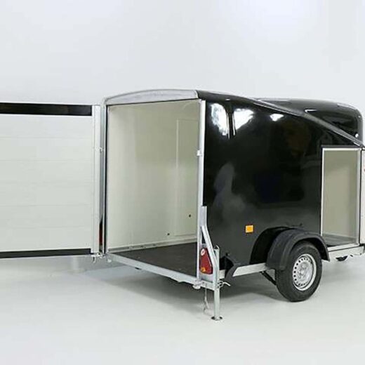 Debon Kofferanhänger Cargo 1300 Vollpoly 150x290cm H:160cm, Tür, schwarz
