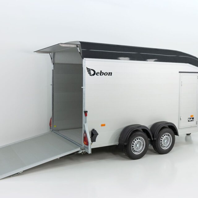Debon Kofferanhänger Roadster Alu C700 179×378 H201 2,6t, Alu, Polybug, Tür, schwarz