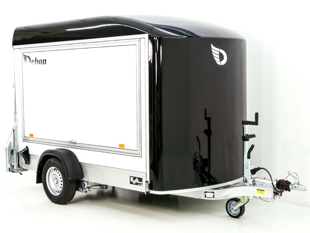 Debon Kofferanhänger C300 Sandwich 148x295cm H:190cm 1,3t, Alu, Polybug, Tür, Klappe, schwarz – Bild 3