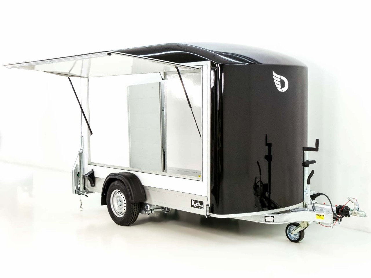 Debon Kofferanhänger C300 Sandwich 148x295cm H:190cm 1,3t, Alu, Polybug, Tür, Klappe, schwarz – Bild 4