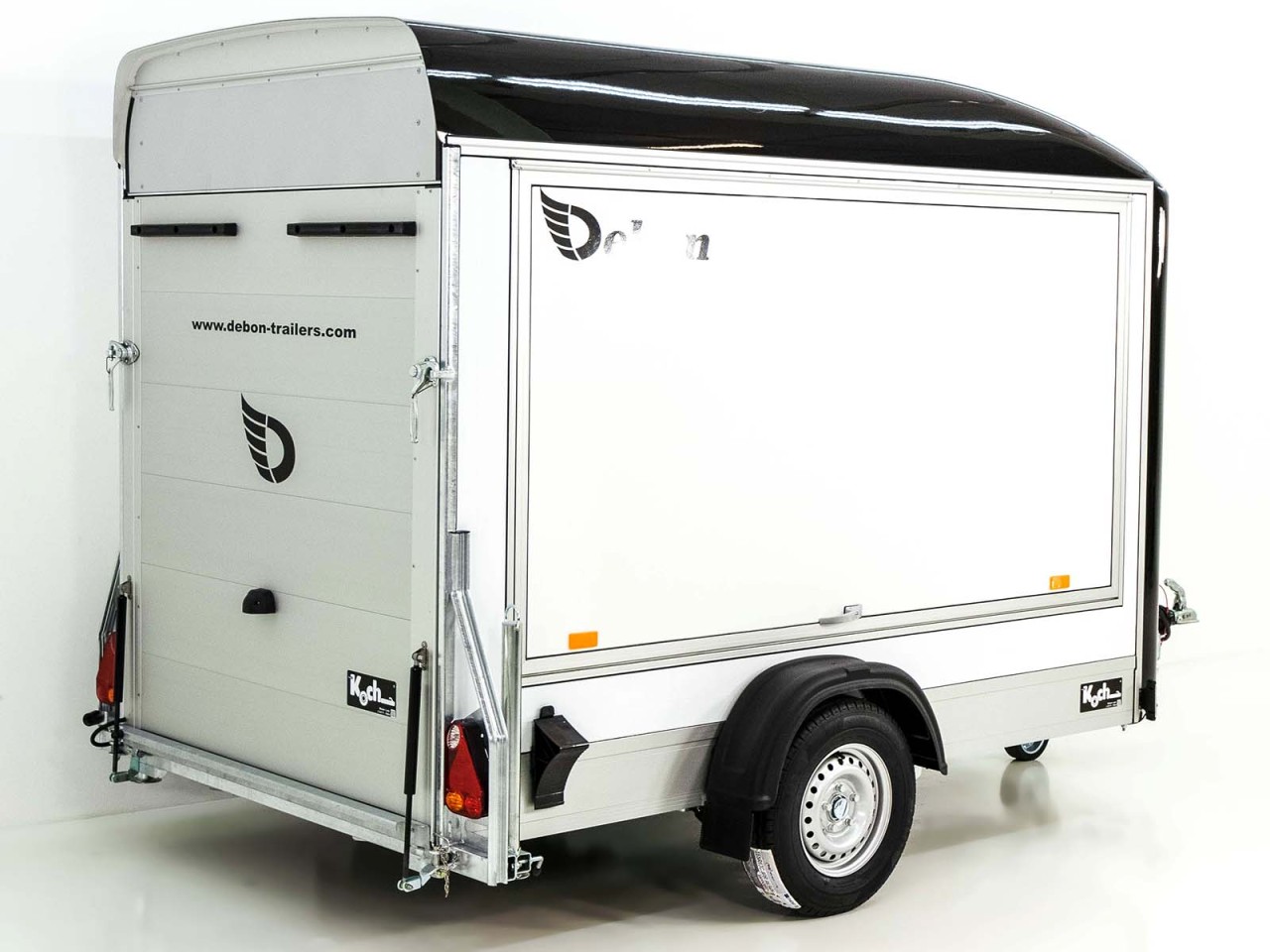 Debon Kofferanhänger C300 Sandwich 148x295cm H:190cm 1,3t, Alu, Polybug, Tür, Klappe, schwarz – Bild 5