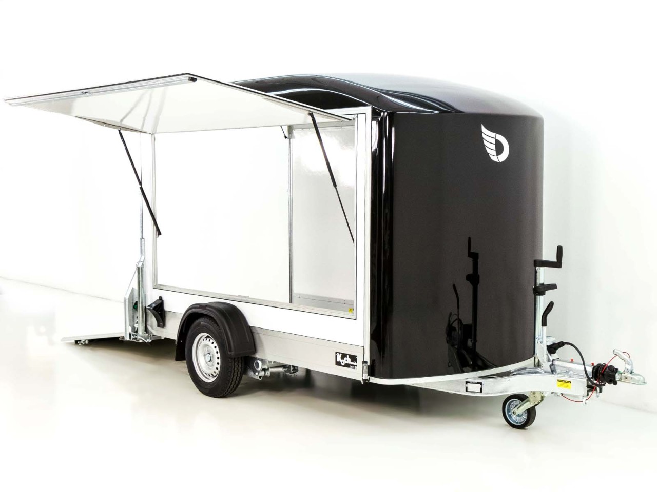 Debon Kofferanhänger C300 Sandwich 148x295cm H:190cm 1,3t, Alu, Polybug, Tür, Klappe, schwarz – Bild 7