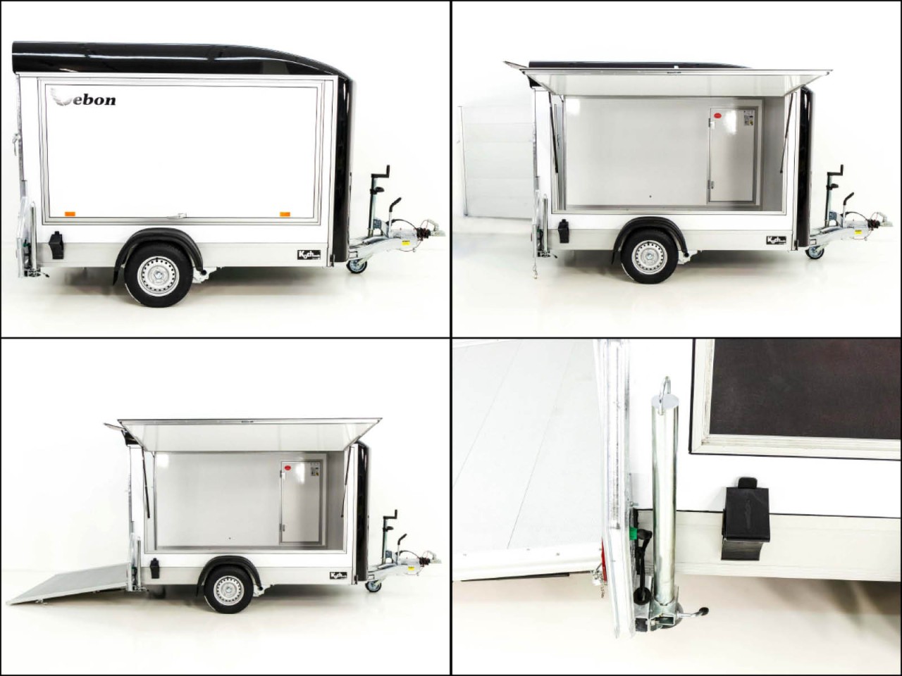 Debon Kofferanhänger C300 Sandwich 148x295cm H:190cm 1,3t, Alu, Polybug, Tür, Klappe, schwarz – Bild 8