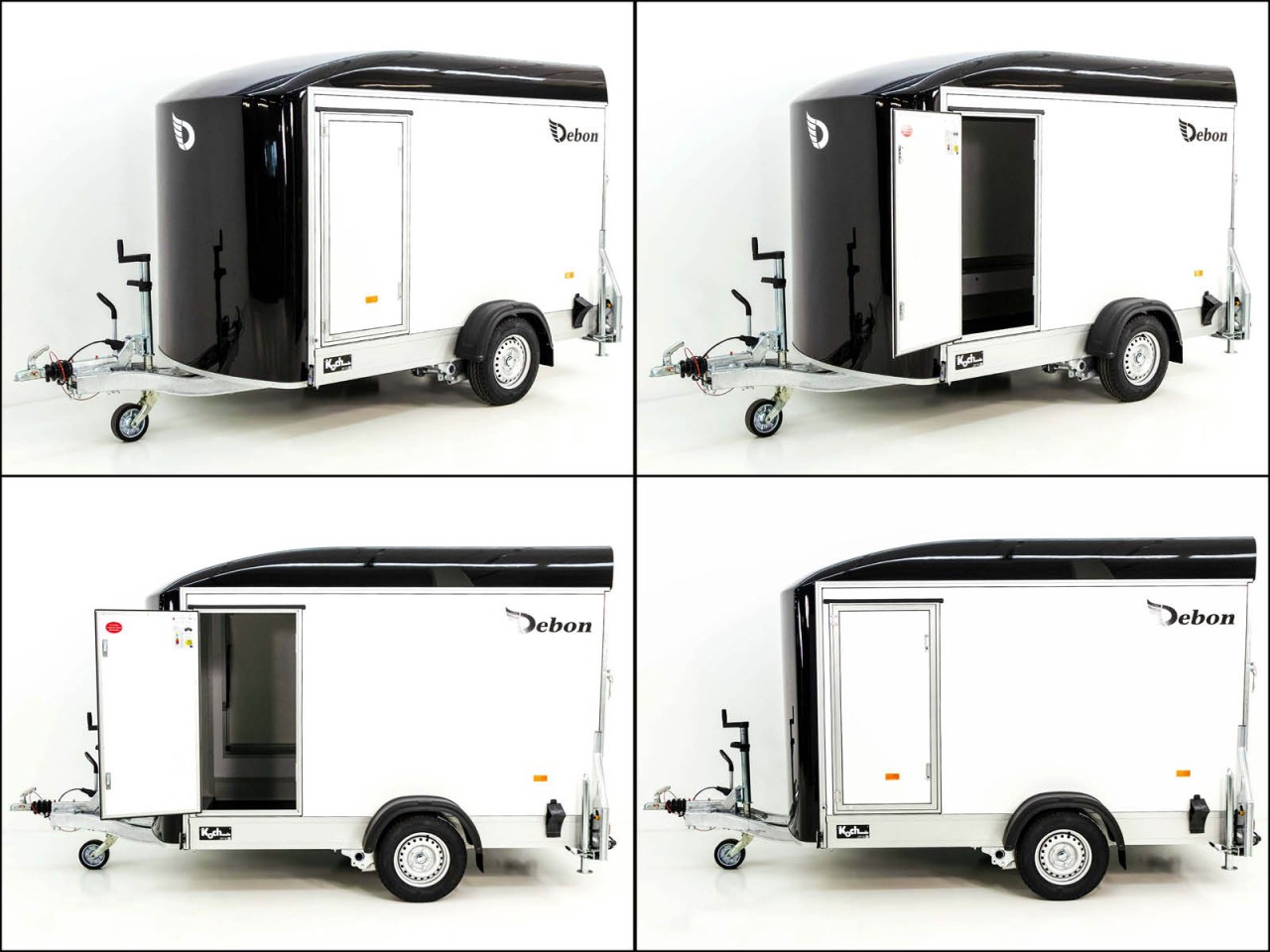 Debon Kofferanhänger C300 Sandwich 148x295cm H:190cm 1,3t, Alu, Polybug, Tür, Klappe, schwarz – Bild 9