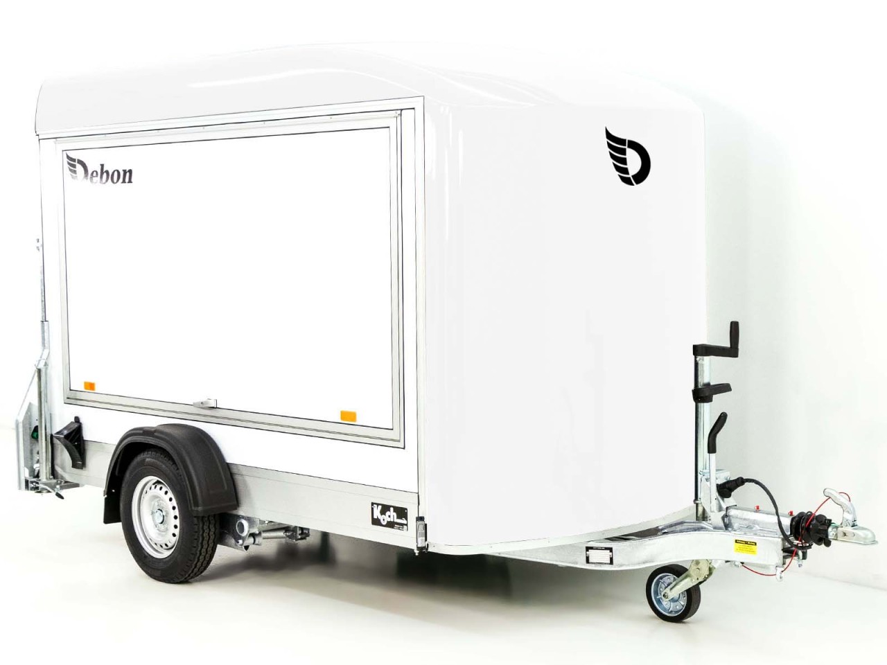 Debon Kofferanhänger C300 Sandwich 148x295cm H:190cm 1,3t, Alu, Polybug, Tür, Klappe, weiß – Bild 3