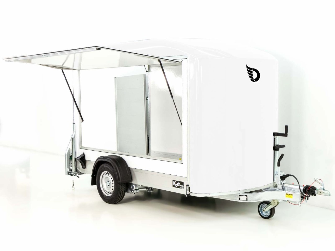 Debon Kofferanhänger C300 Sandwich 148x295cm H:190cm 1,3t, Alu, Polybug, Tür, Klappe, weiß – Bild 4