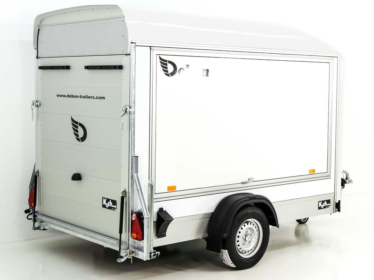 Debon Kofferanhänger C300 Sandwich 148x295cm H:190cm 1,3t, Alu, Polybug, Tür, Klappe, weiß – Bild 5