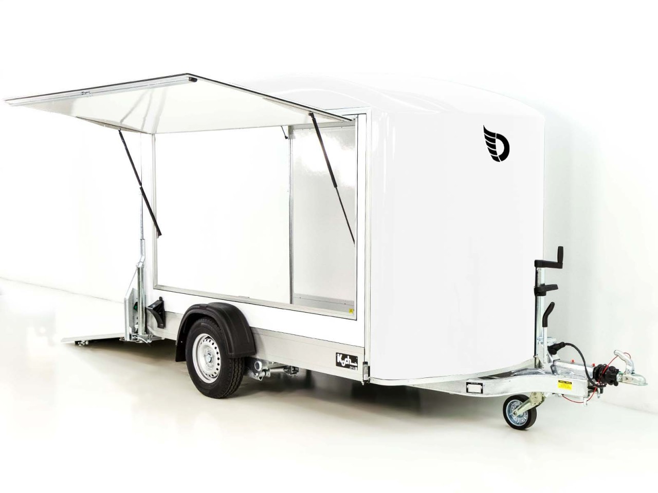 Debon Kofferanhänger C300 Sandwich 148x295cm H:190cm 1,3t, Alu, Polybug, Tür, Klappe, weiß – Bild 7