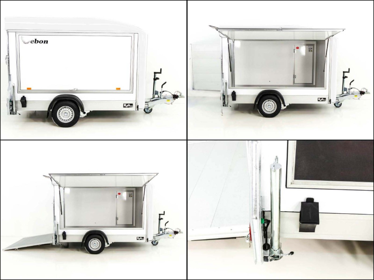 Debon Kofferanhänger C300 Sandwich 148x295cm H:190cm 1,3t, Alu, Polybug, Tür, Klappe, weiß – Bild 8