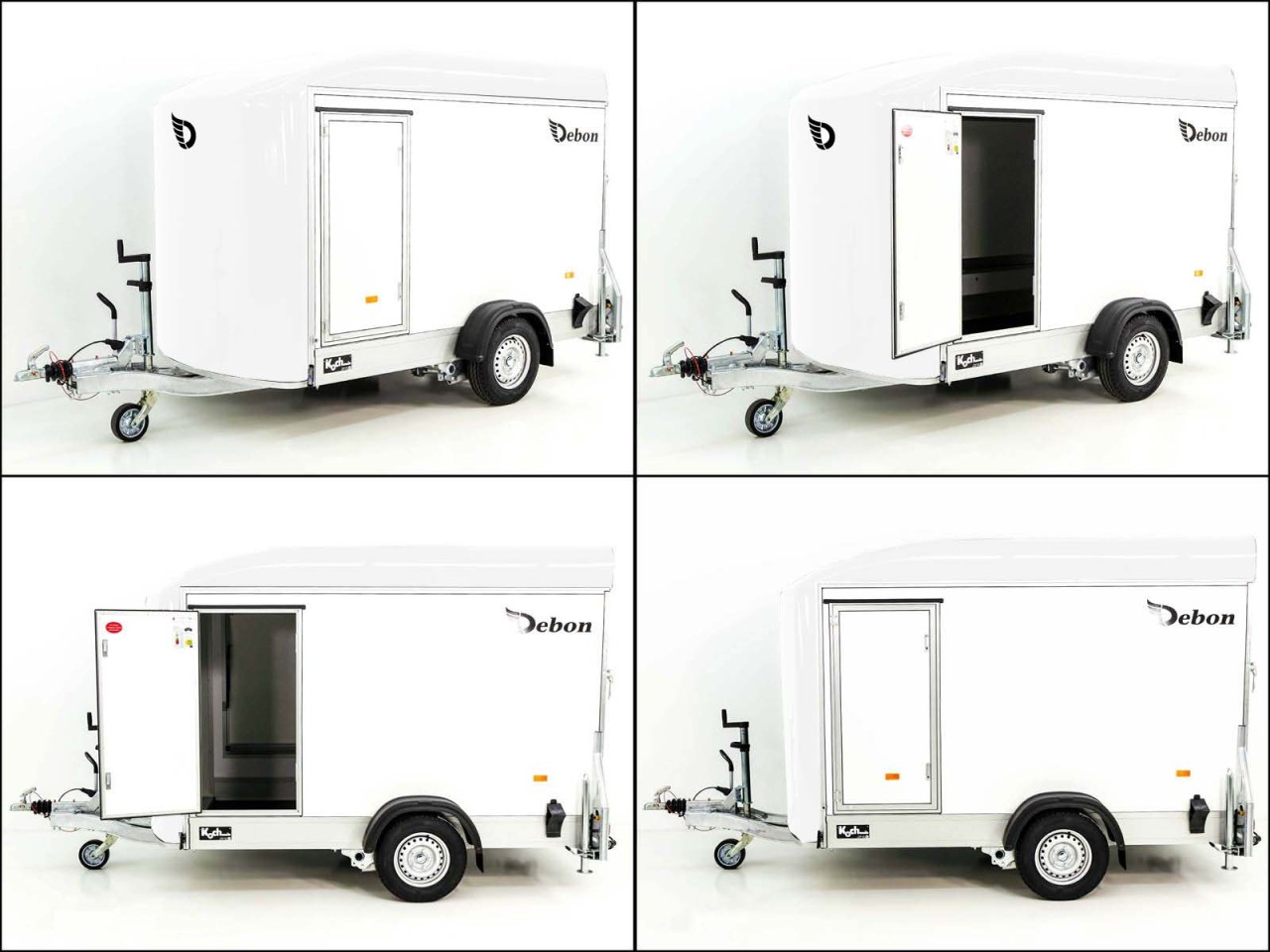 Debon Kofferanhänger C300 Sandwich 148x295cm H:190cm 1,3t, Alu, Polybug, Tür, Klappe, weiß – Bild 9