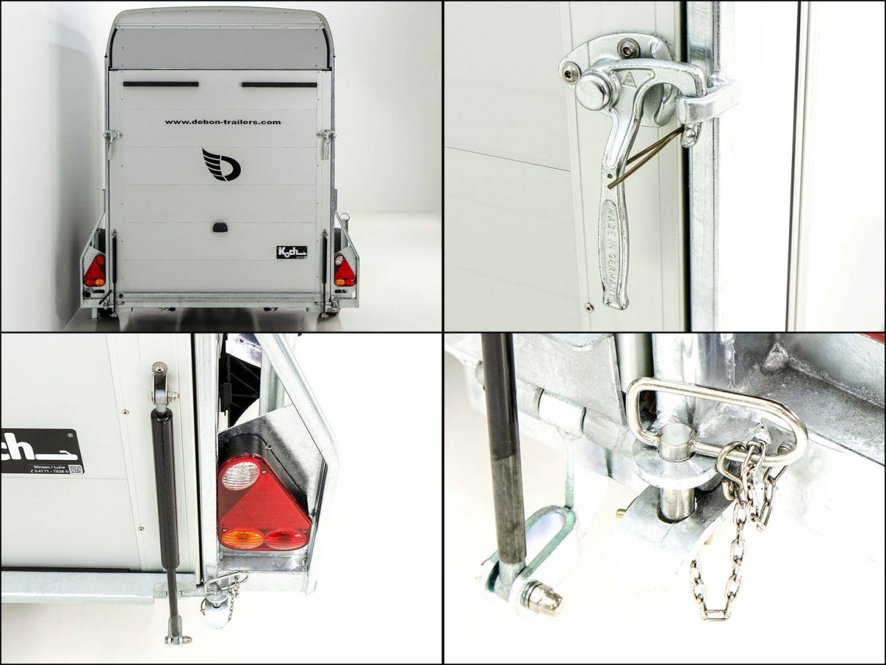 Debon Kofferanhänger C300 Sandwich 148x295cm H:190cm 1,3t, Alu, Polybug, Tür, Klappe, weiß – Bild 11