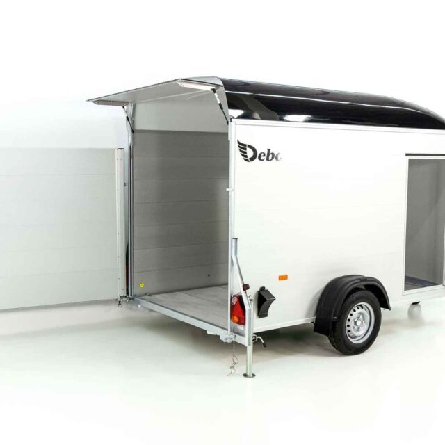 Debon Kofferanhänger C400 164x315cm H:200cm 1,3t, Alu, Polybug, Tür, schwarz