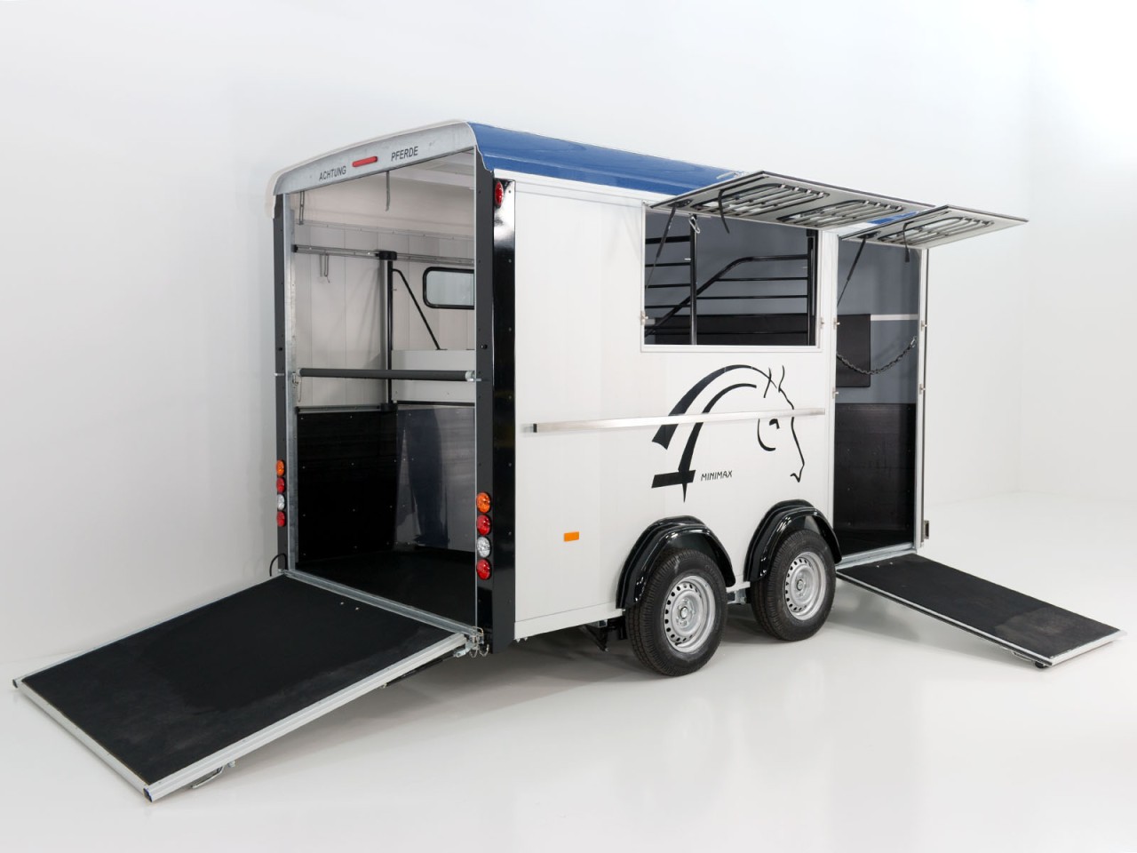 Cheval Liberte Pferdeanhänger Maxi 3, 3 Pferde, Pullmann 2 Fahrwerk, blau – Bild 2