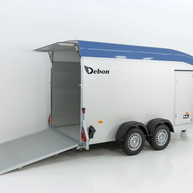 Debon Kofferanhänger Roadster Alu C700 179×378 H201 2,6t, Alu, Polybug, Tür, blau