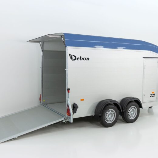 Debon Kofferanhänger Roadster Alu C700 179×378 H201 2,6t, Alu, Polybug, Tür, blau