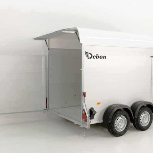 Debon Kofferanhänger C500 164x300cm H:200cm 2,0t, Alu, Polybug, Tür, weiß