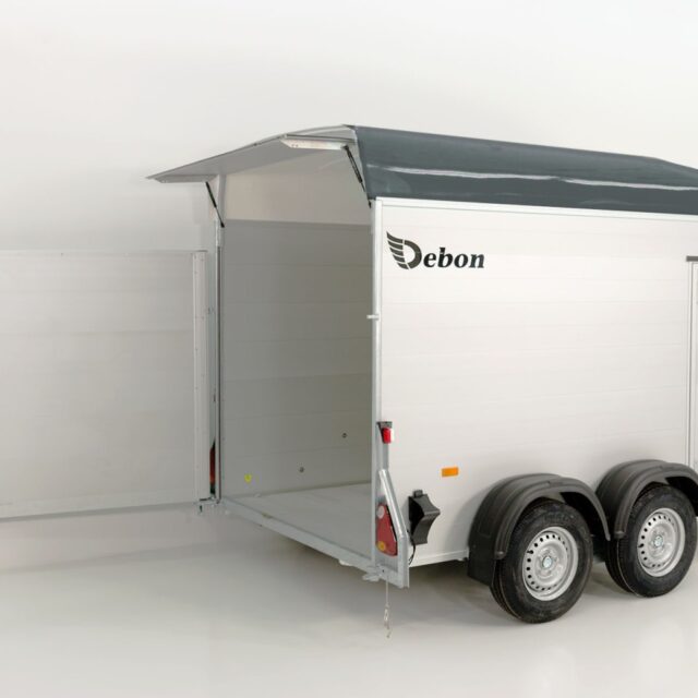 Debon Kofferanhänger C500 164x300cm H:200cm 2,6t, Alu, Polybug, Tür, grau