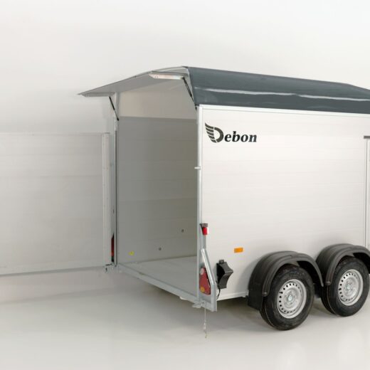 Debon Kofferanhänger C500 164x300cm H:200cm 2,6t, Alu, Polybug, Tür, grau