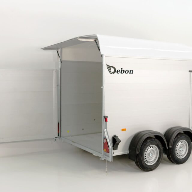 Debon Kofferanhänger C500 164x300cm H:200cm 2,6t, Alu, Polybug, Tür, weiß