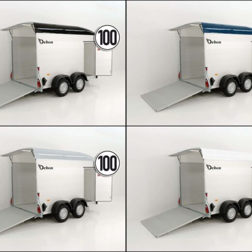 Debon Kofferanhänger C500 164x300cm H:200cm 2,0t, Alu, Polybug, Tür