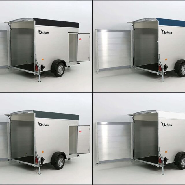 Debon Kofferanhänger C300 148x295cm H:190cm 1,3t, Alu, Polybug, Tür