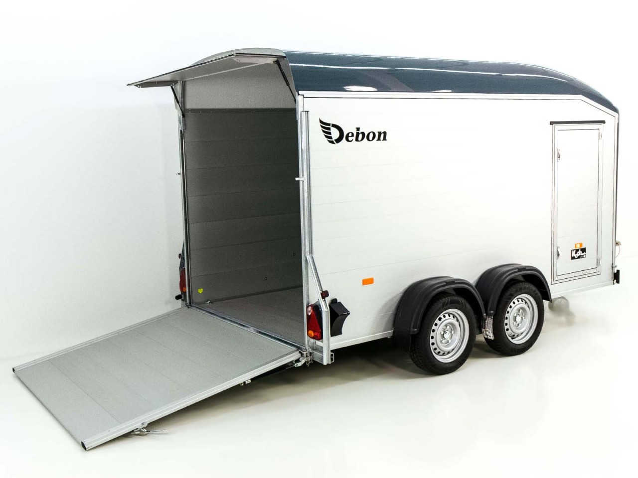Debon Kofferanhänger Roadster C700 179×378 Höhe:201cm 2,6t, Alu, Polybug, Tür, grau
