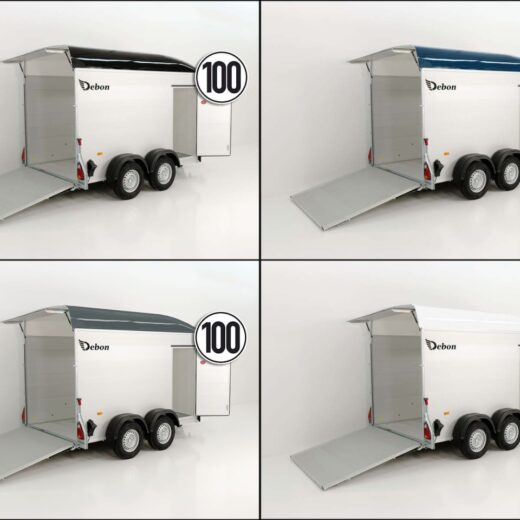 Debon Kofferanhänger C500 164x300cm H:200cm 2,6t, Alu, Polybug, Tür