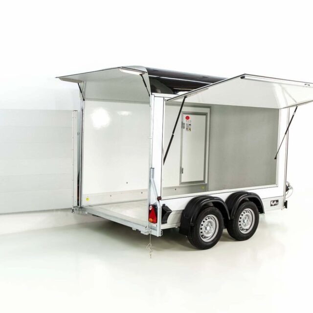 Debon Kofferanhänger C500 Sandwich 164x300cm H:200cm 2,0t-Alu-Polybug-Tür-schwarz