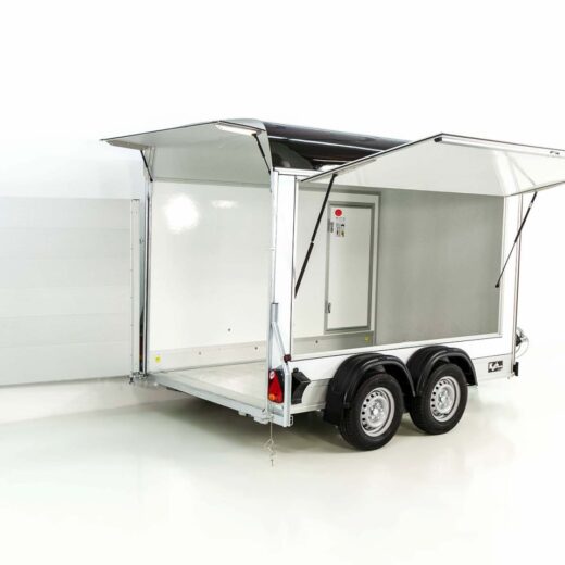 Debon Kofferanhänger C500 Sandwich 164x300cm H:200cm 2,0t-Alu-Polybug-Tür-schwarz