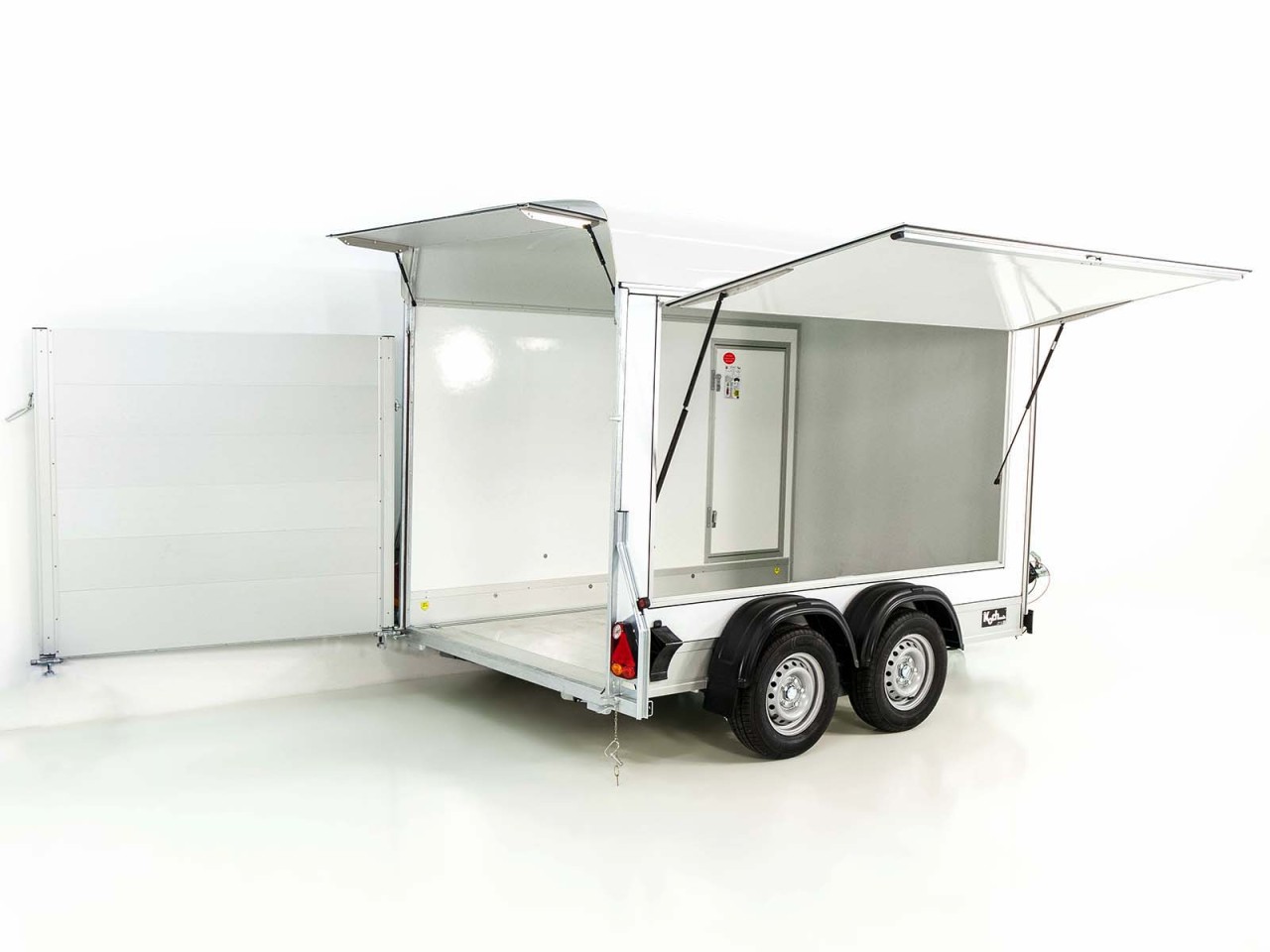 Debon Kofferanhänger C500 Sandwich 164x300cm H:200cm 2,0t-Alu-Polybug-Tür-weiß