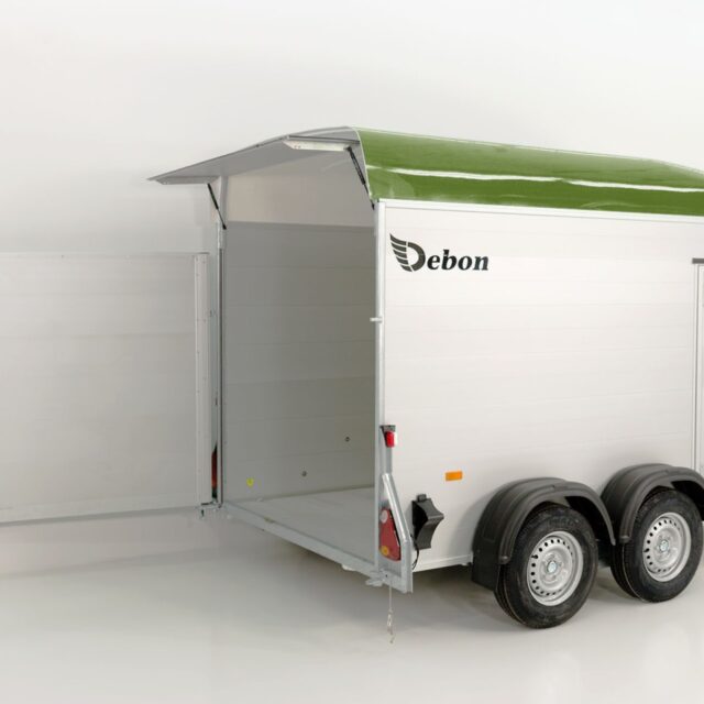 Debon Kofferanhänger C500 164x300cm H:200cm 2,0t-Alu-Polybug-Tür-olivgrün
