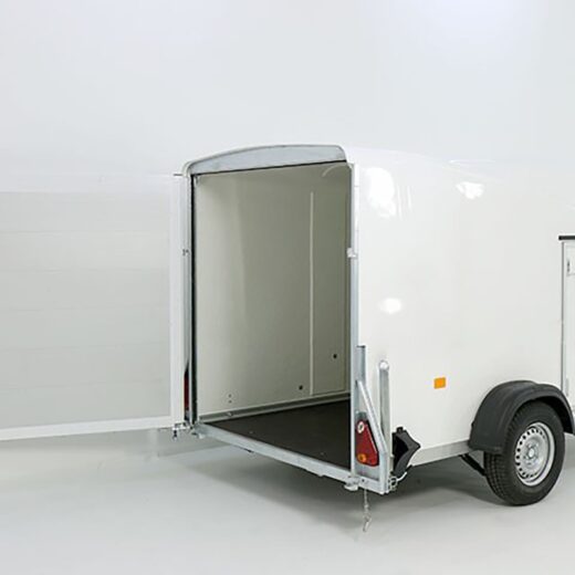 Debon Kofferanhänger Cargo 1300 Vollpoly 150x290cm H:160cm, Tür, weiß