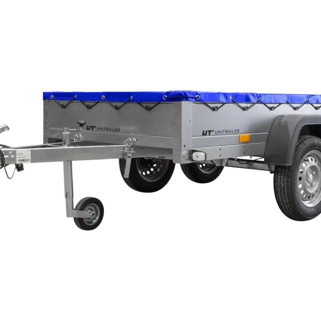 Garden Trailer 264/2 Kipp Mit Stützrad, Planenträger Und Blauer Flachplane